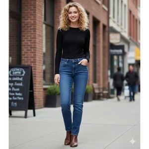 Lakin & McKey Vtg Dark Wash Denim Women's High Waisted Straight Leg Jeans Sz 16